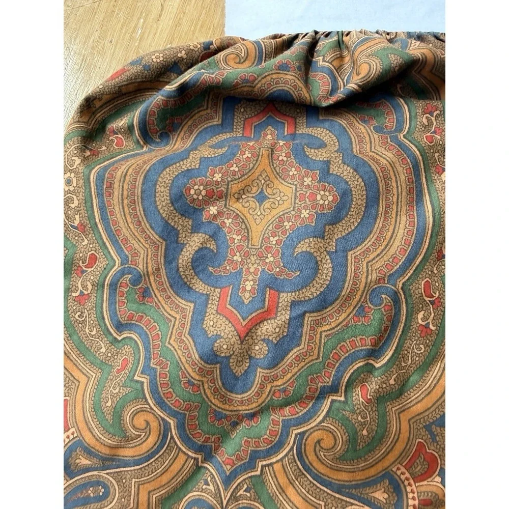 Vintage Ralph Lauren Brianna Paisley Bedskirt Blue Label, Queen Size